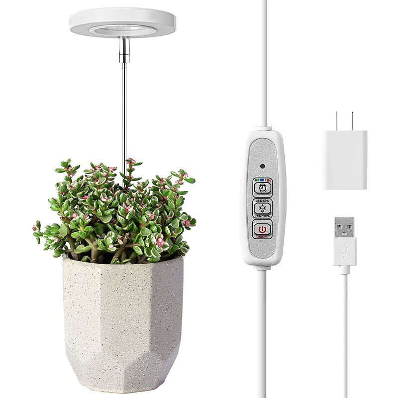 Plant Grow Light Full Spectrum - Luz LED de Anel Retrátil USB