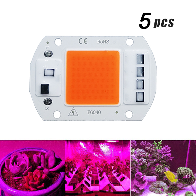 Plant Grow Light Full Spectrum - 5 pçs led crescer cob chip