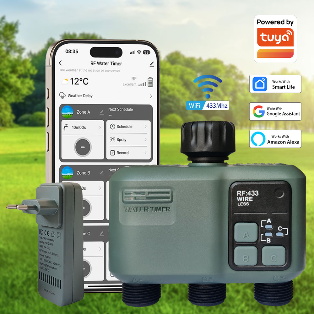 Smart Garden Water Timer - Temporizador de Água Tuya Wifi+RF433 com