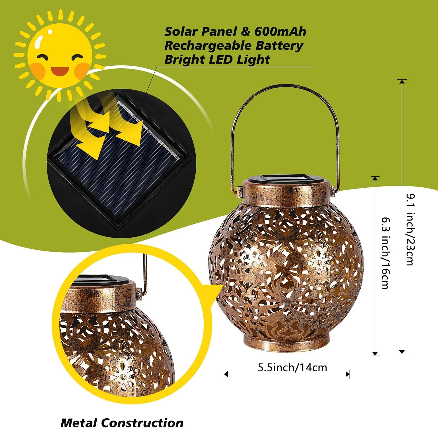 1-6PCS Lanternas Solares Marro - Smart Garden Light Camera avaliação e preço