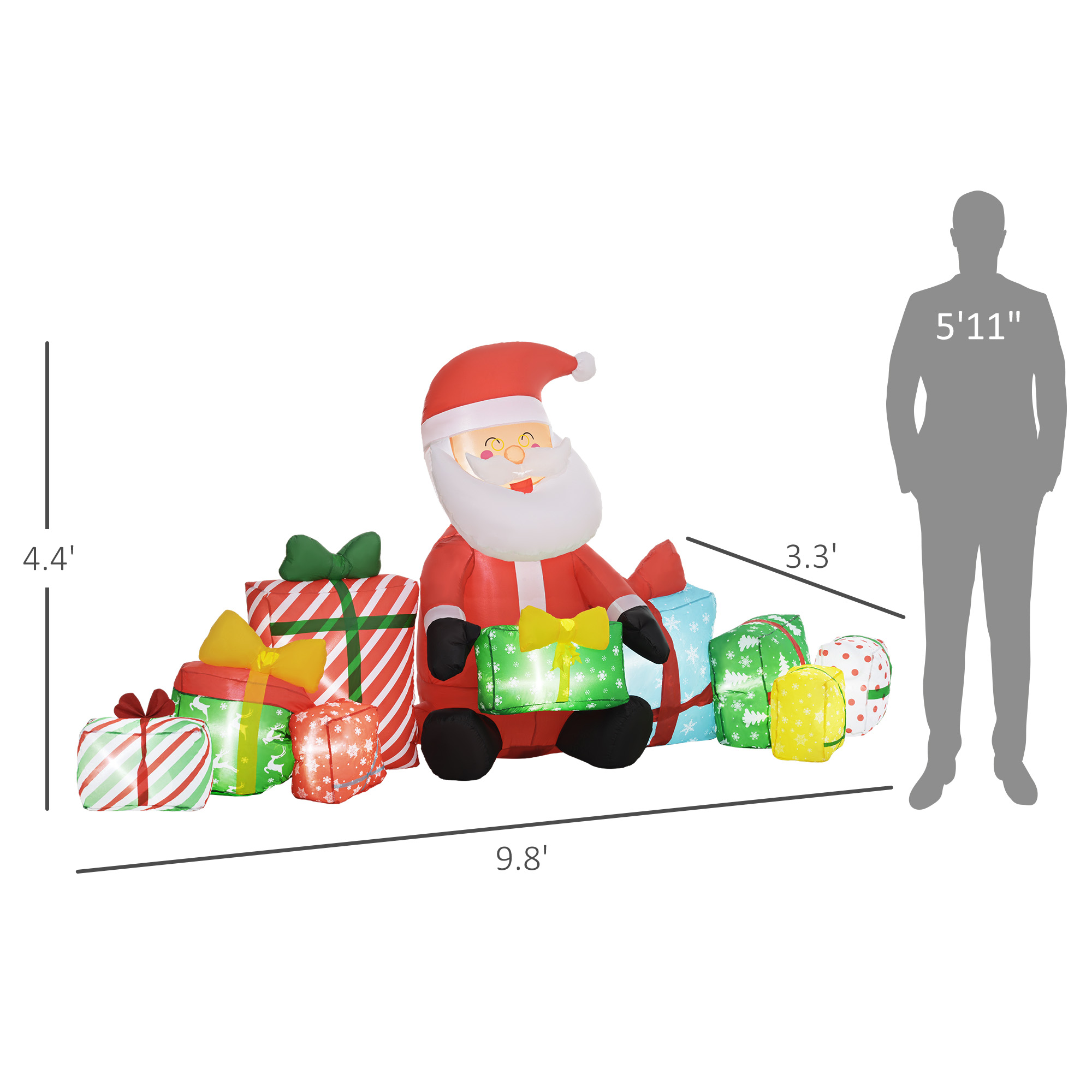 Infláveis de Natal de 4,4 pés: - Smart Garden Box avaliação e preço